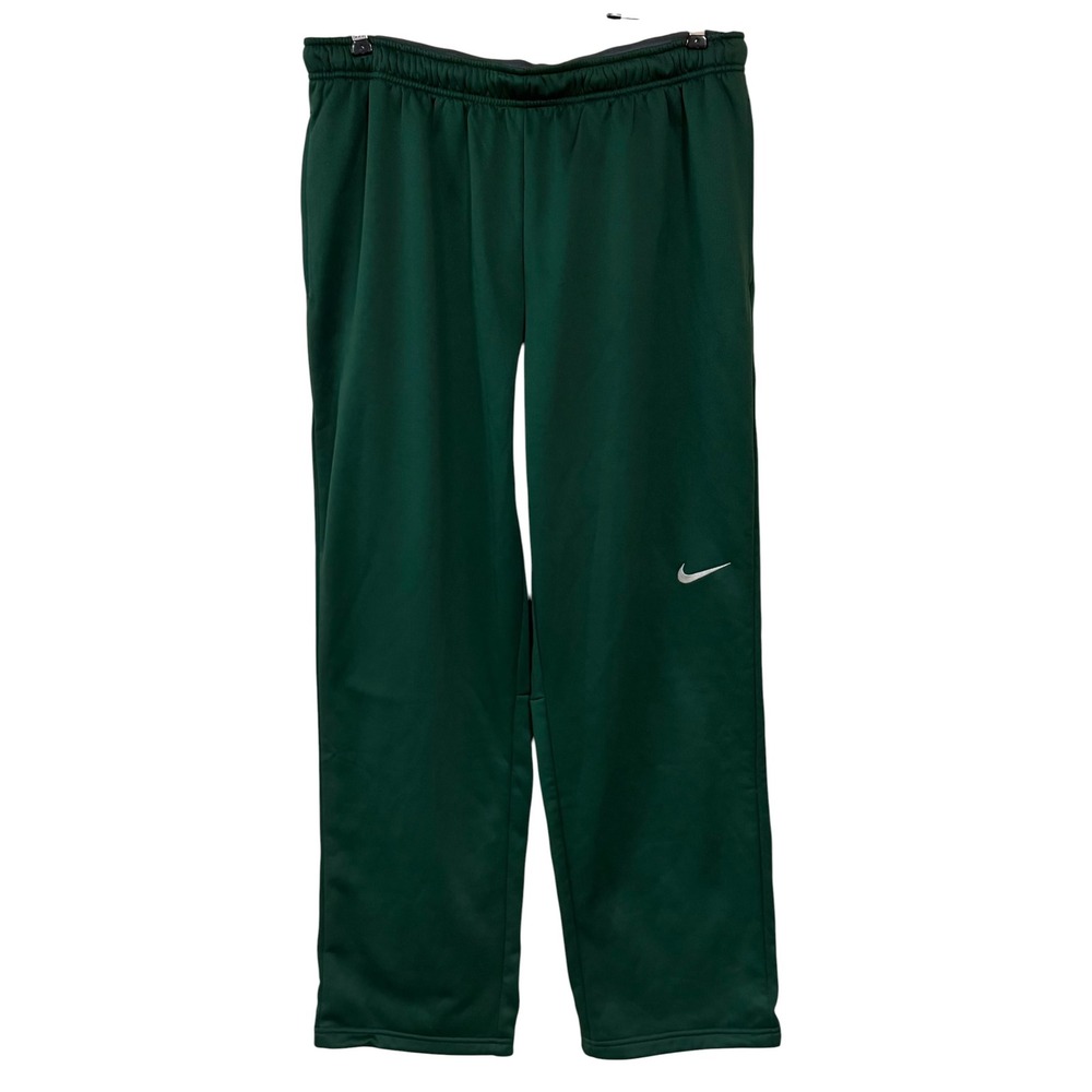 Vtg Nike Therma Fit Mens XXL Green Fleece Training Track Pants Lounge XXL New